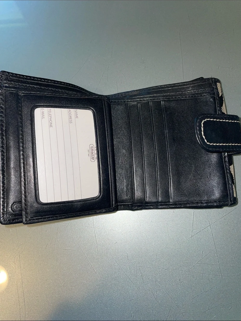 Coach Black Signature C Canvas Shoulder Bag and matching wallet